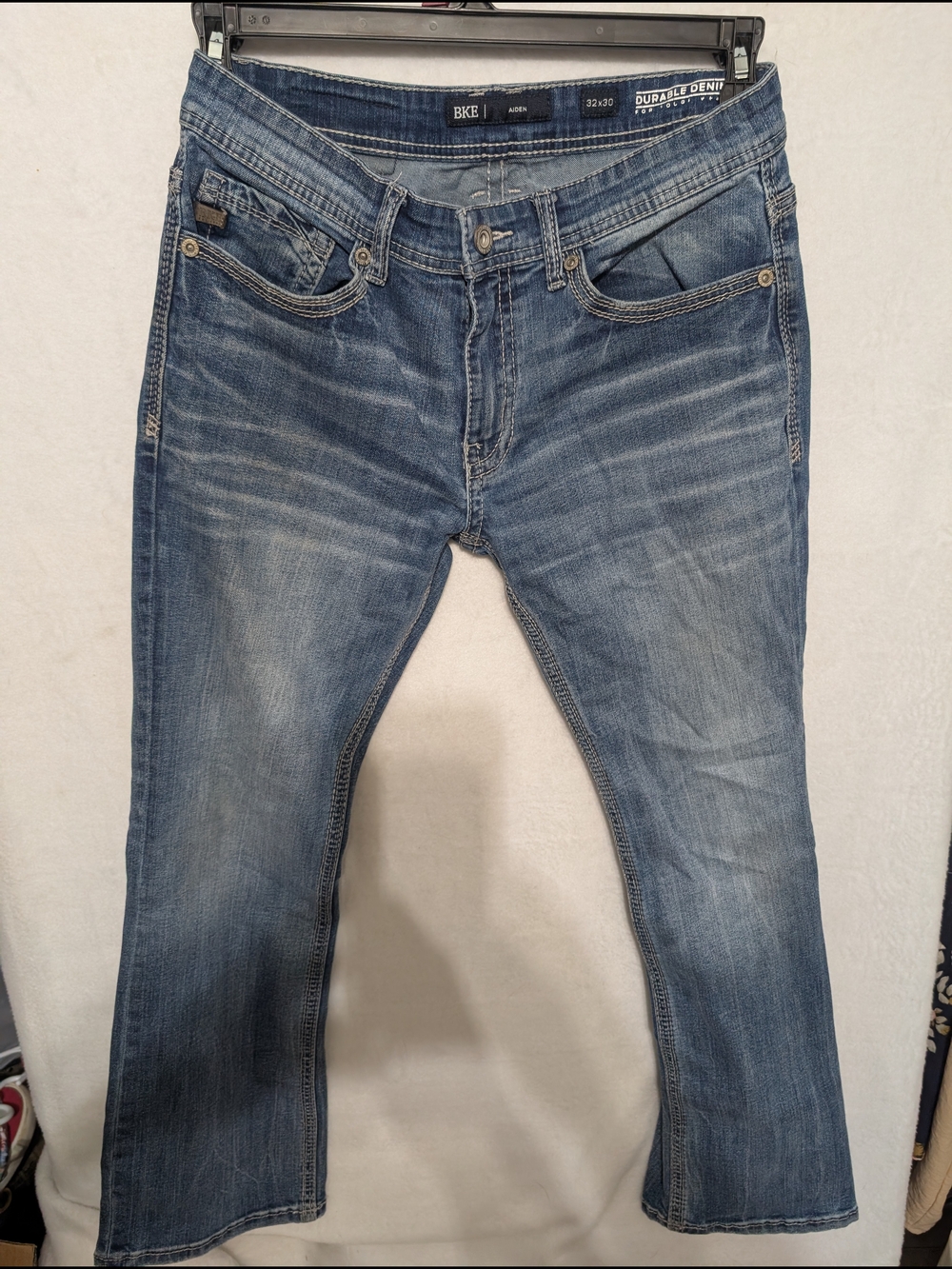 BKE Men’s Washed Blue Slim Straight Jeans 32/30